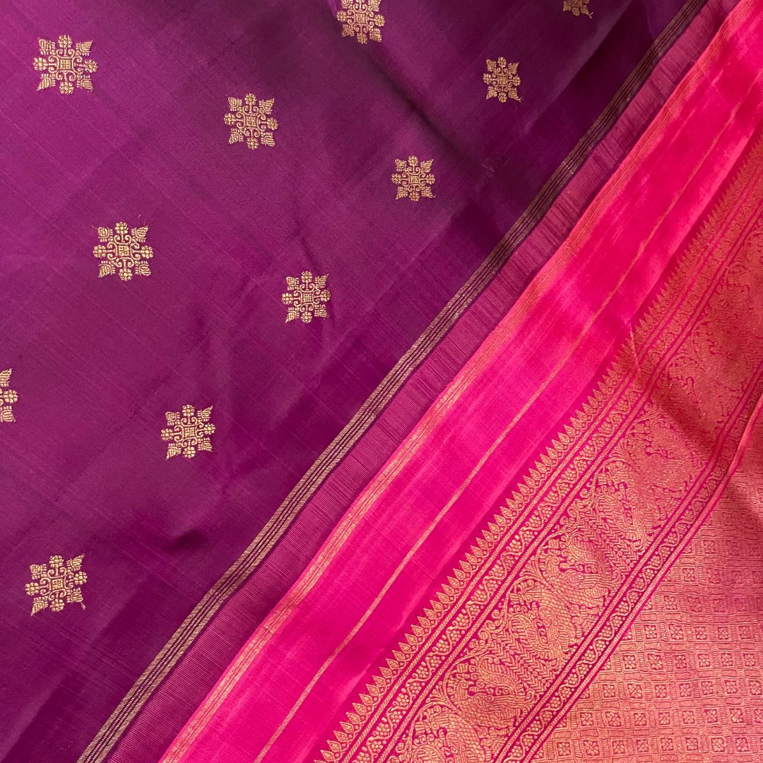 Magenta and Pink Kanchivaram Silk Saree