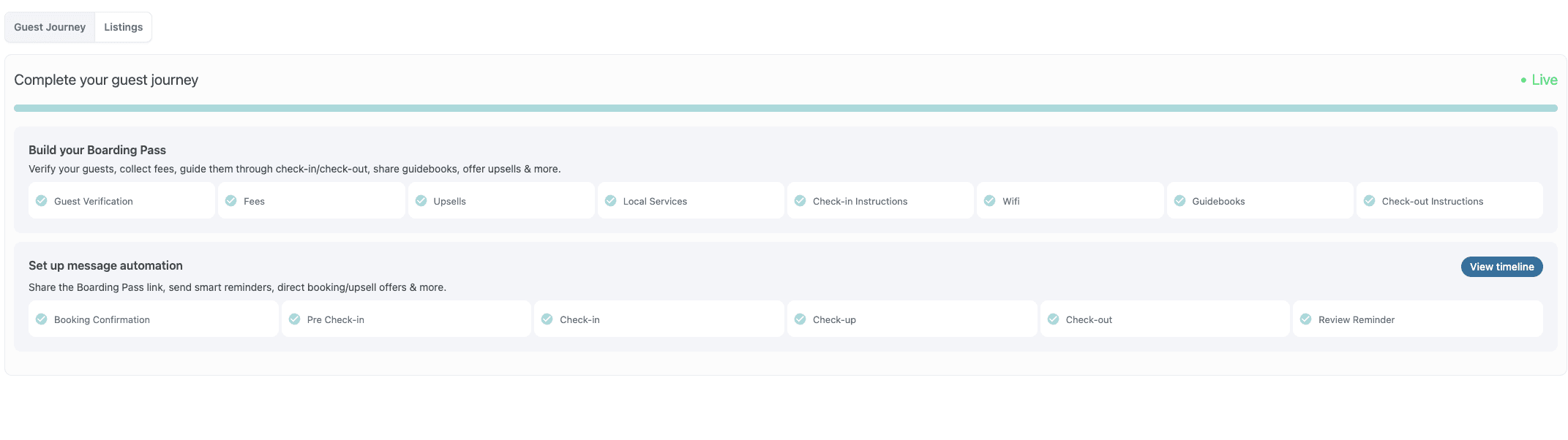 Listing Group Guest Journey in Enso Connect