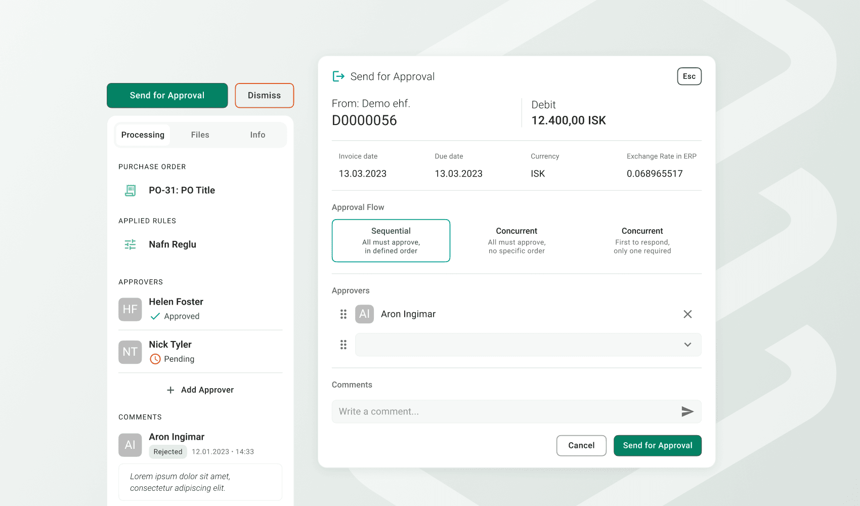 Eno Invoice processing