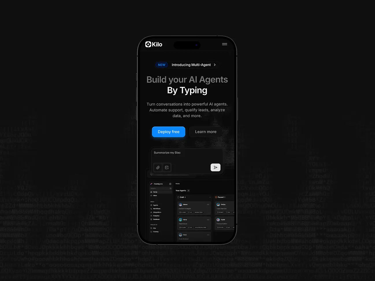 Kilo mobile homepage preview