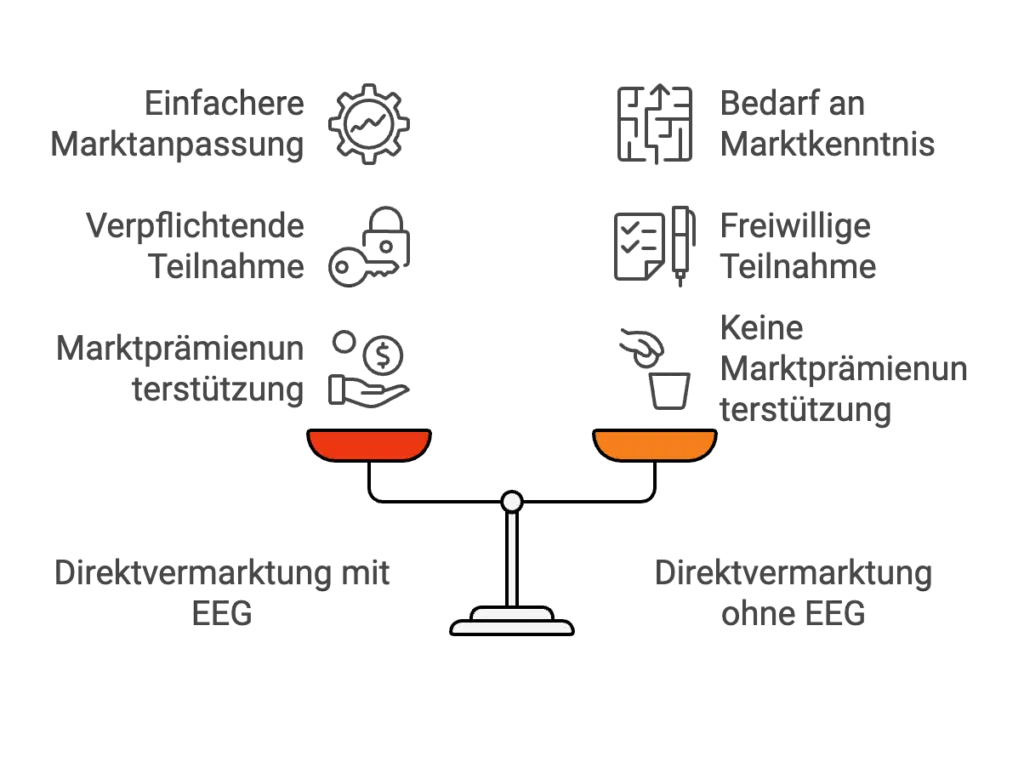 Ein Vergleich der Direktvermartung mit EEG und ohne EEG