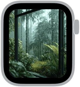 greenhouse rain Apple Watch face preview 3 featuring floral, summer, and spring.