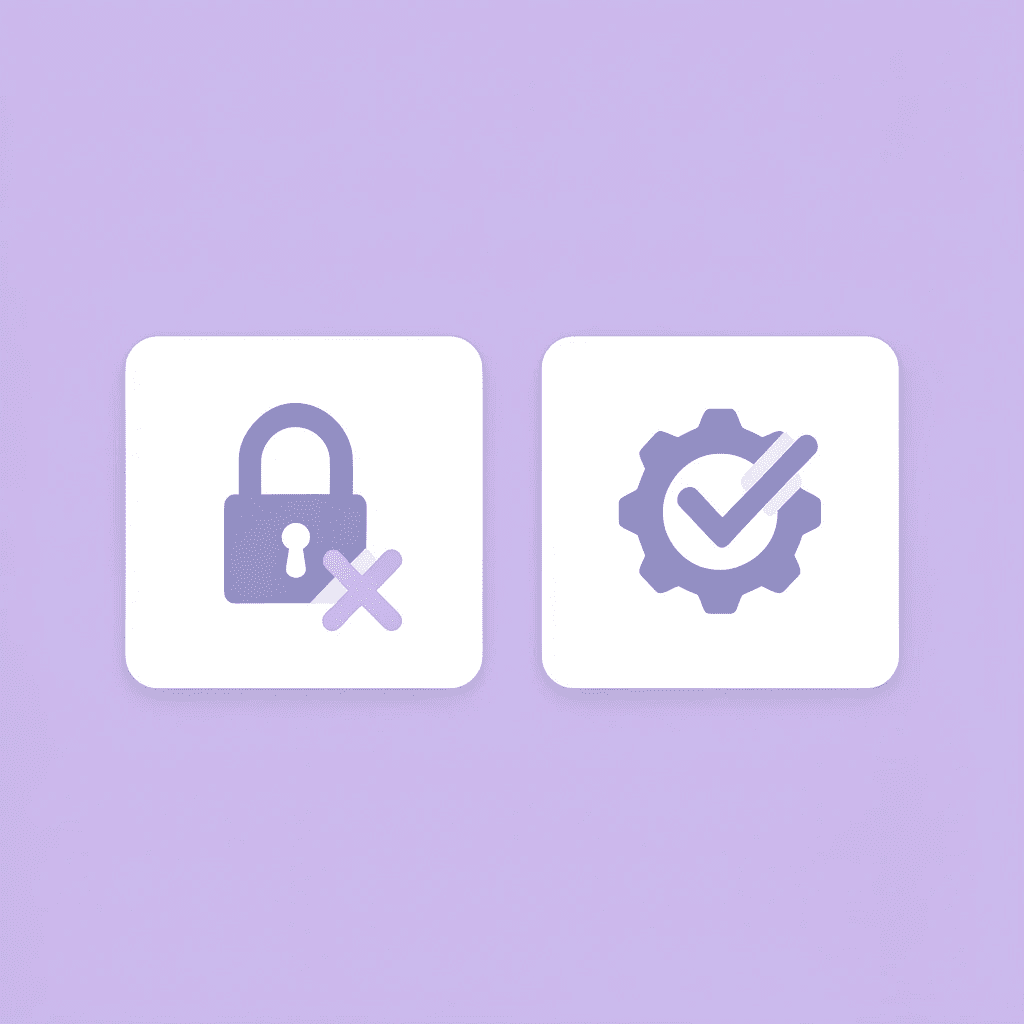 Before and after comparison showing manual processes with security risks versus automated workflows with enhanced protection