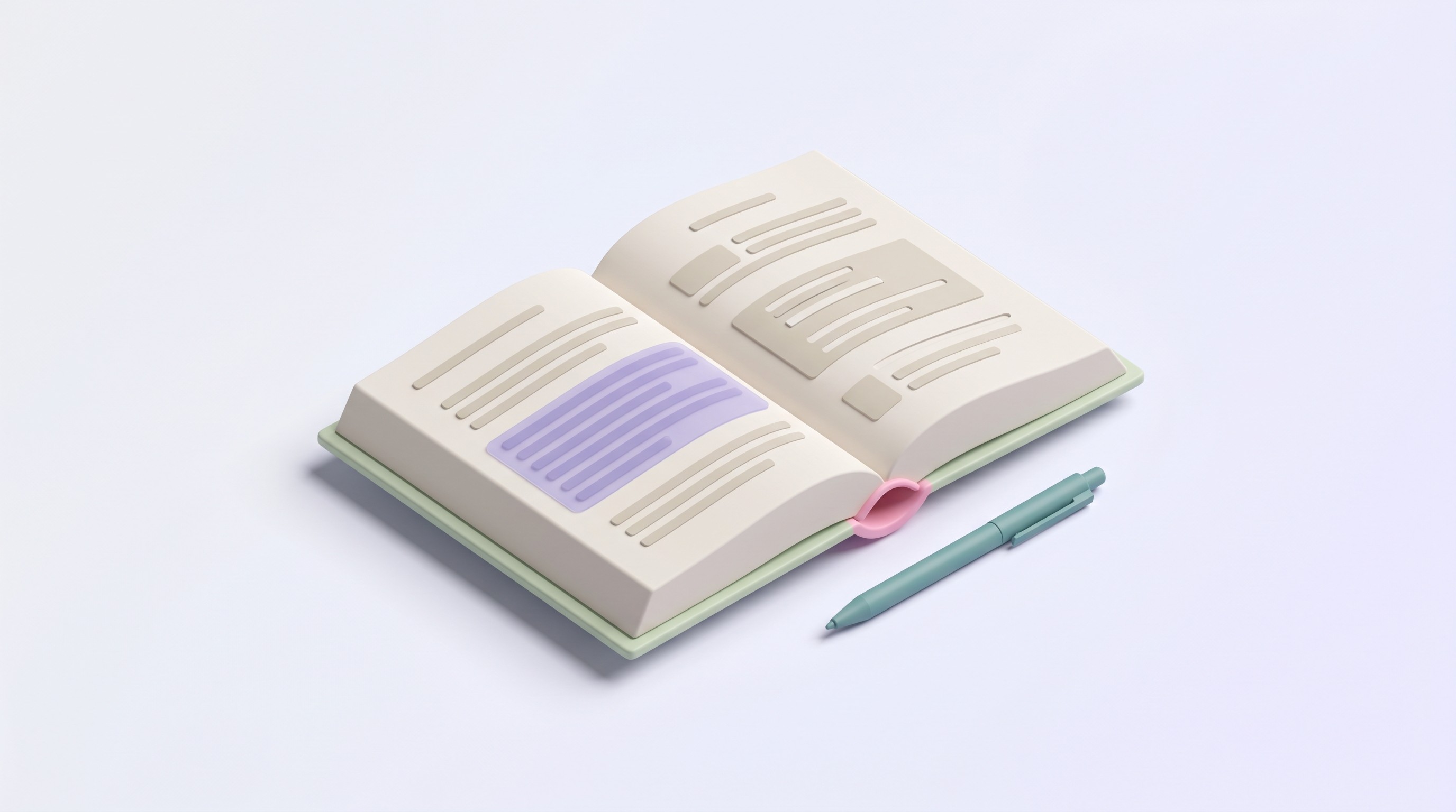 Open law textbook with highlighted line and pen