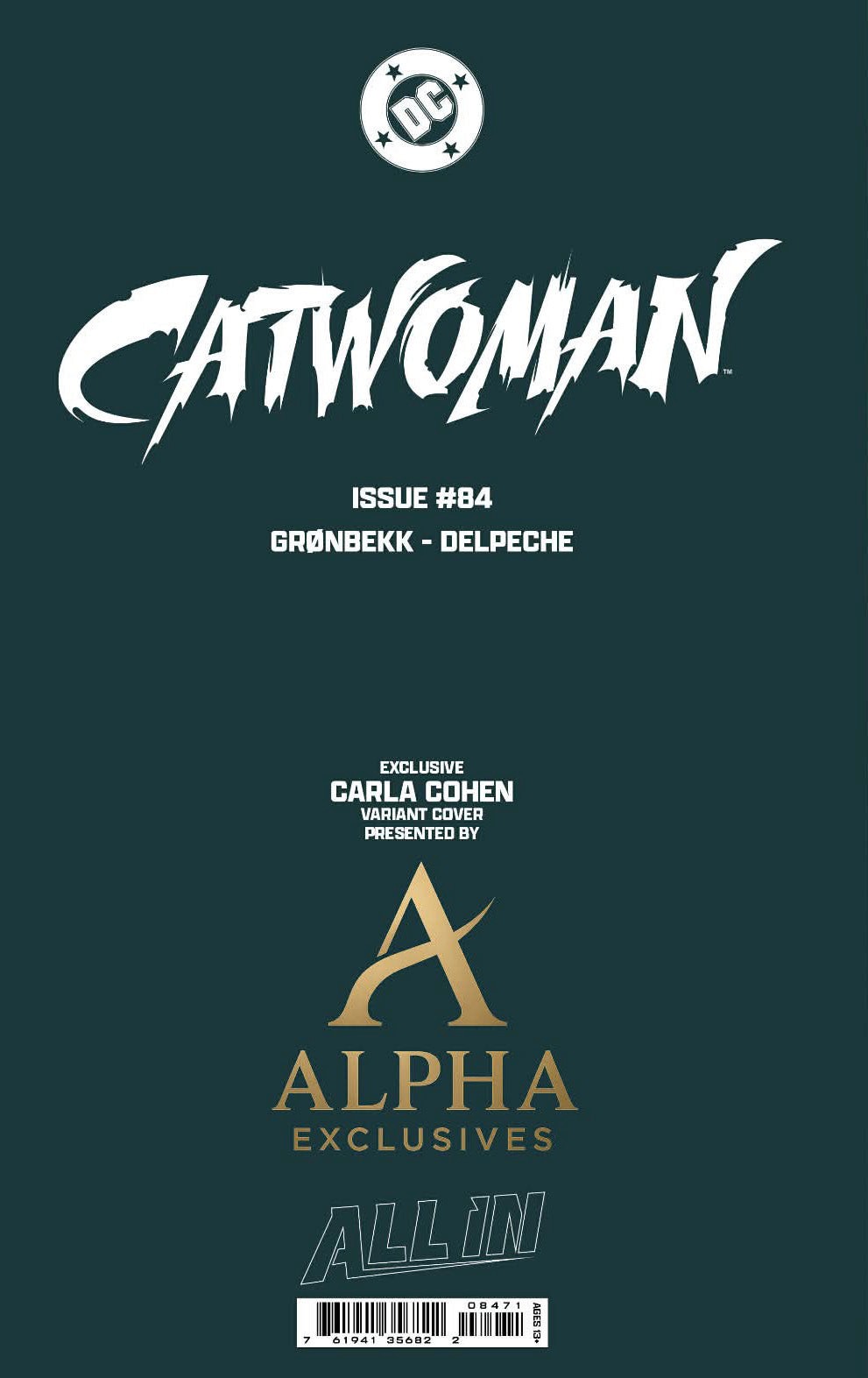 Catwoman #84 Carla Cohen Big Dex Comics Exclusive Virgin Variant back cover