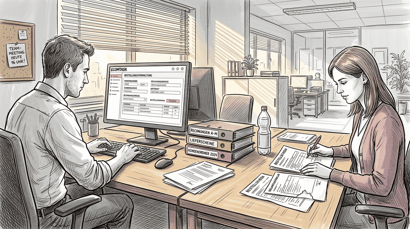 Mitarbeiter, die sich um die automatisierte Auftragsabwicklung kümmern