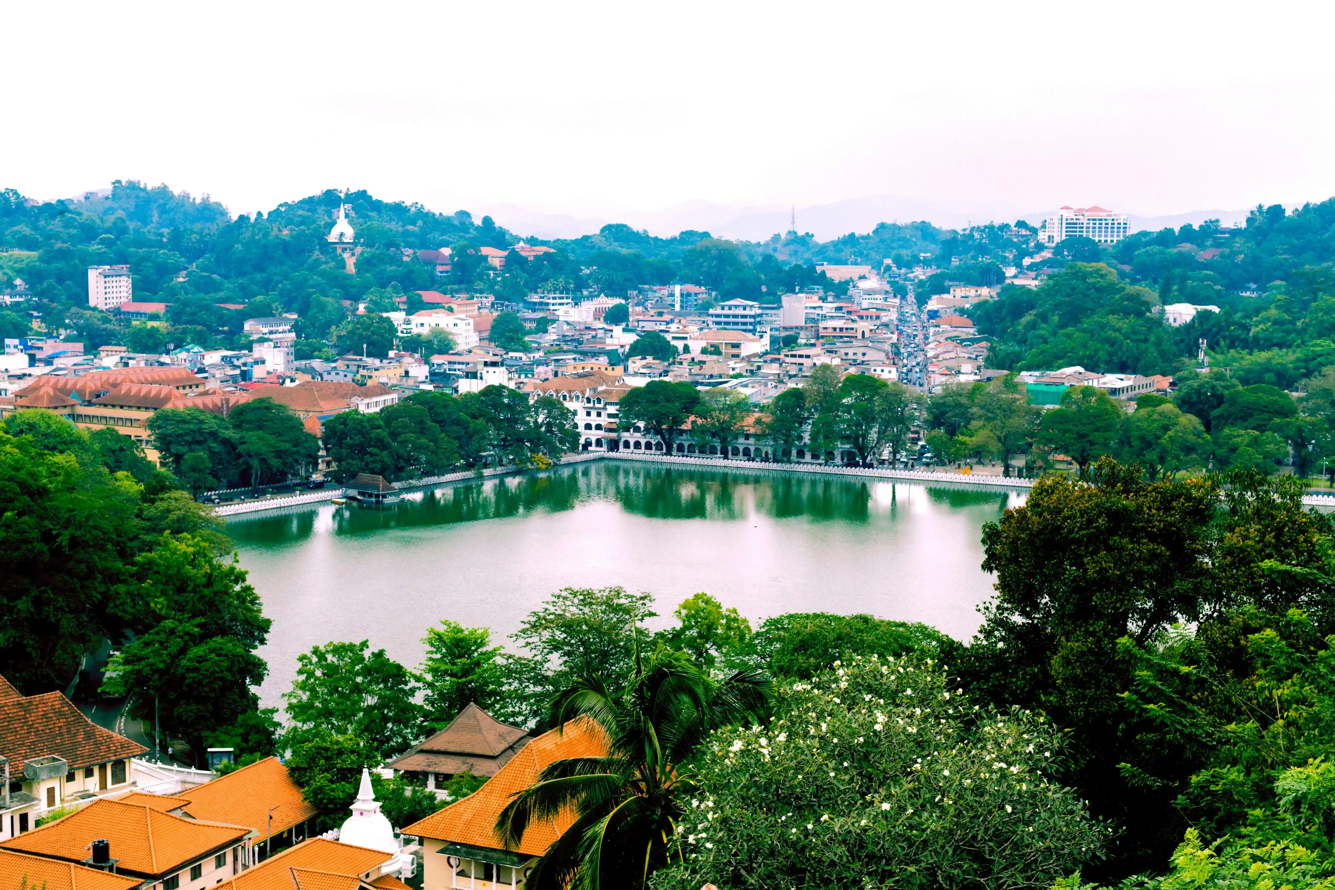 Vue d'un lac au Sri Lanka