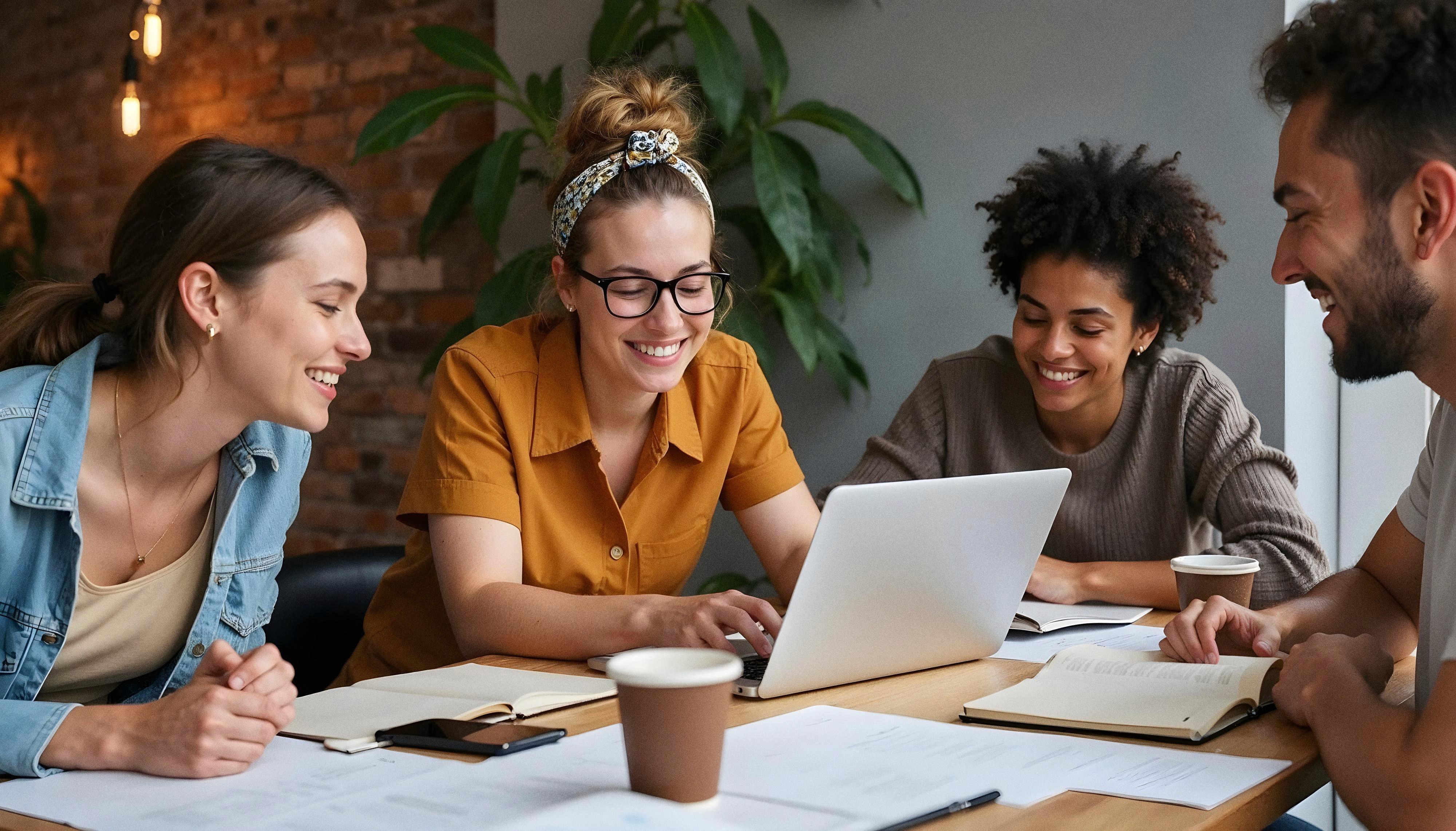 Group of people working on a computer