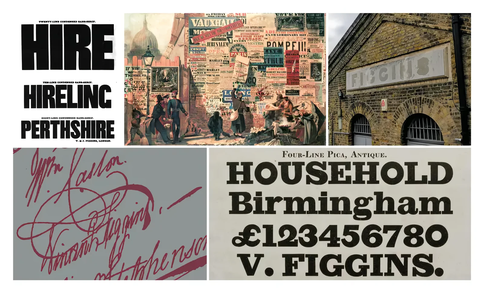 V & J Figgins typefaces