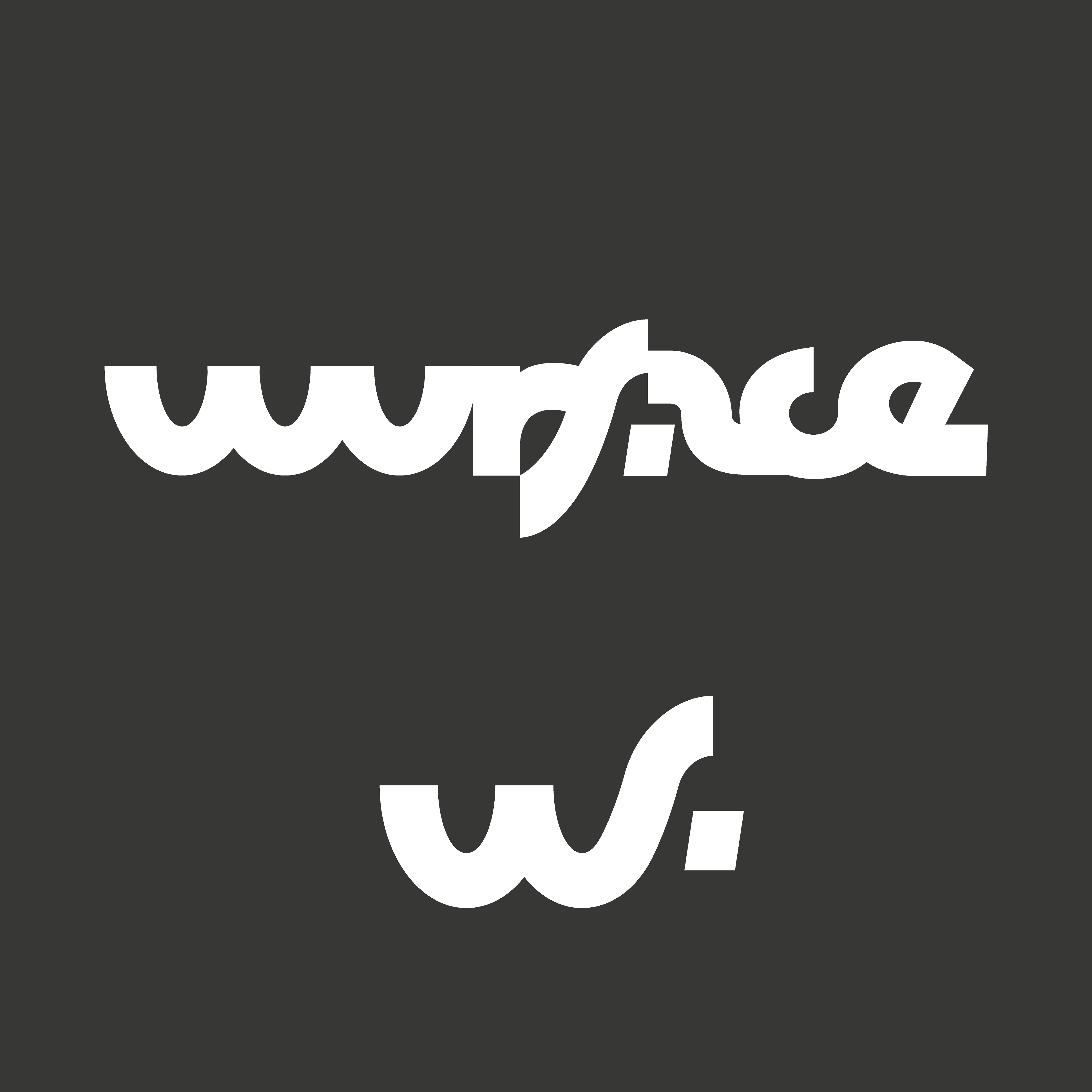 Wurface logo in white against a black background, showing the custom typographic design.