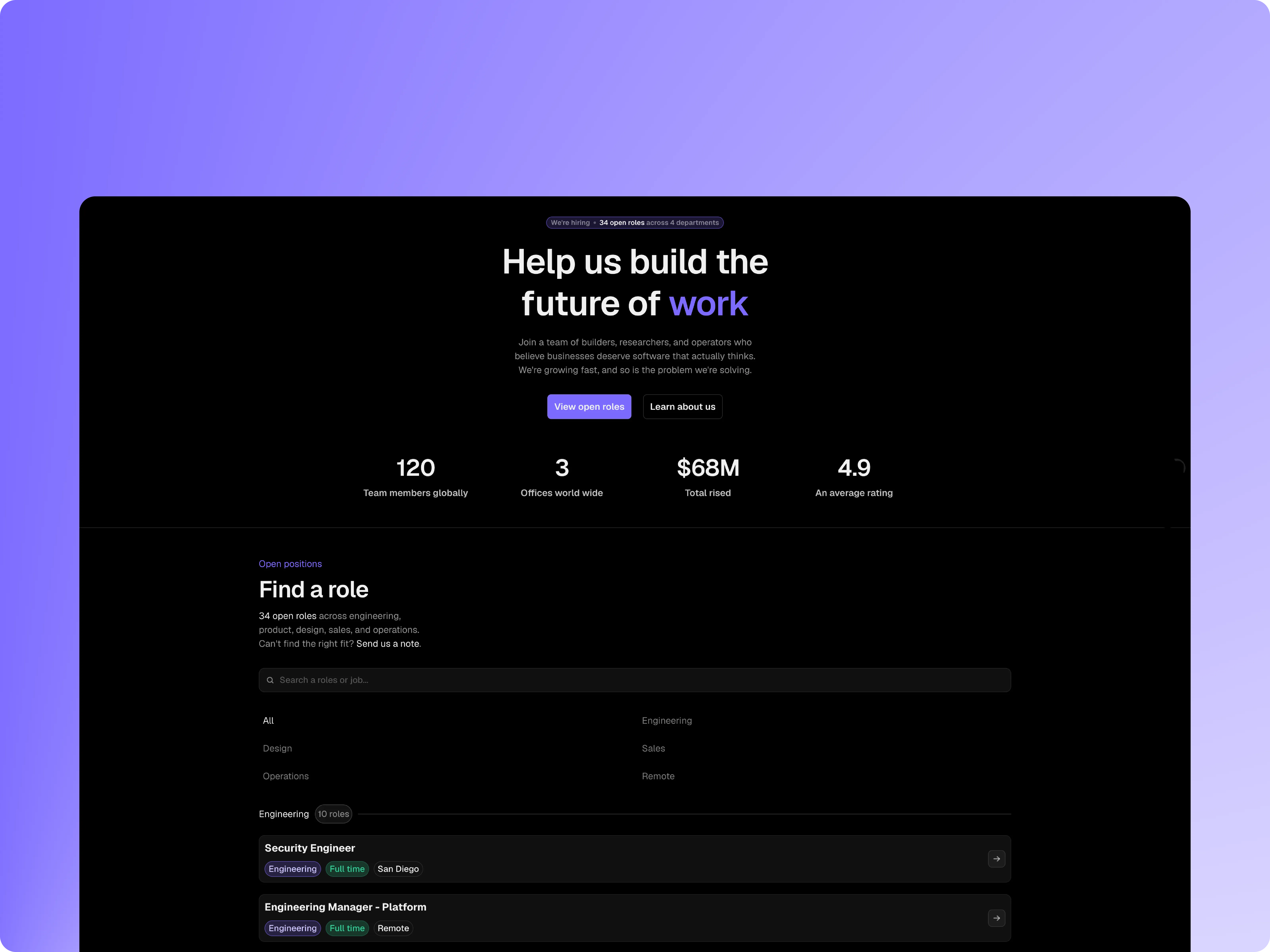 Glowrie, a premium template in Framerstacks for portfolio, agencies, and Saas. This is the pricing section of the website template in a mobile view.