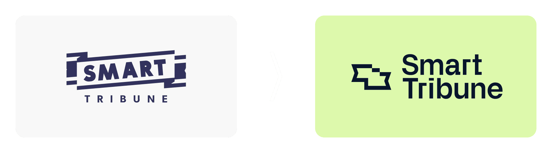 Comparaison de l'ancien logo de Smart Tribune avec le nouveau créé 2025
