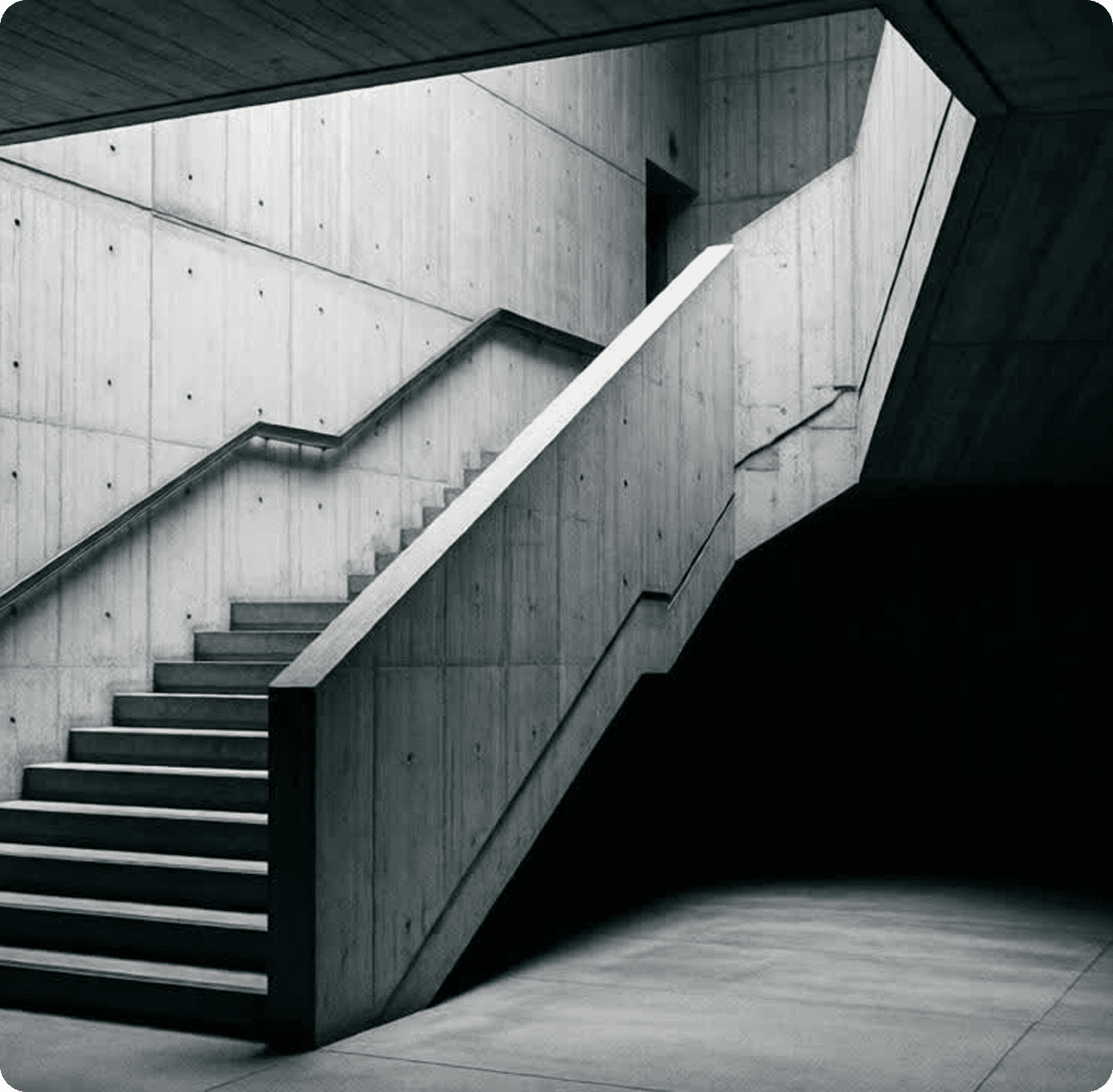  Gemini said Concrete staircase perspective