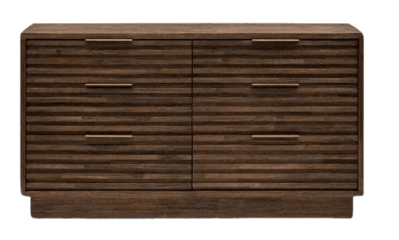 Modern wooden sideboard cabinet with ribbed front design