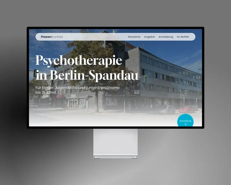 Website-Projekt Praxen Kronfeld – Psychotherapie Berlin-Spandau, Webdesign von ArtiPixel Berlin