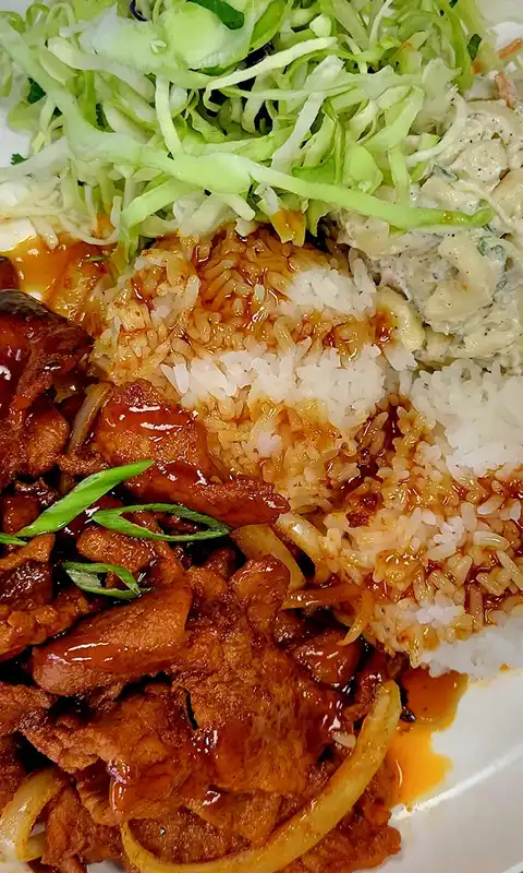 Flame-grilled Spicy Pork marinated in Korean-inspired BBQ sauce