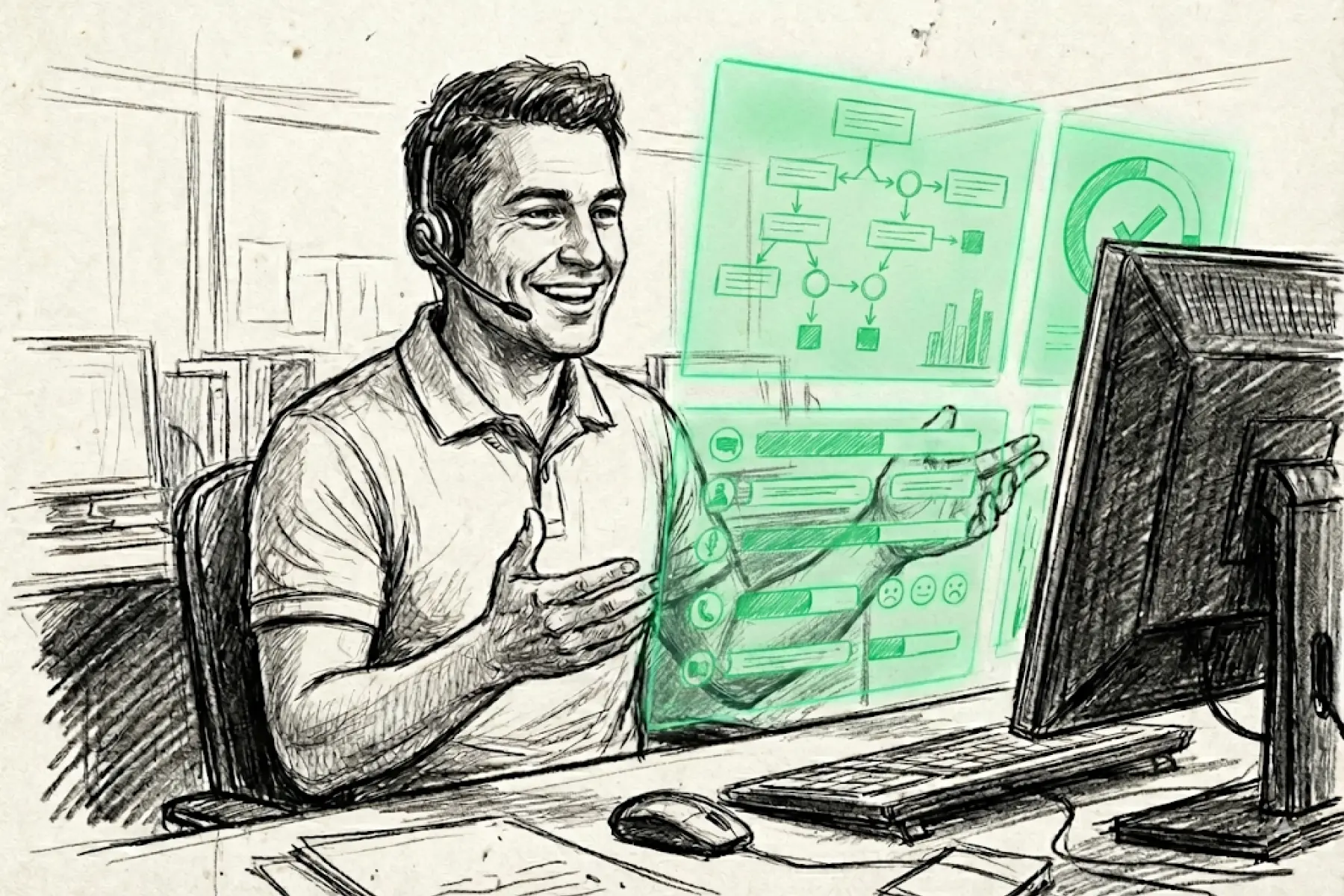 AI Will Not Close a HVAC Job — But It Can Coach Who Does | Blog Thumbnail | Tradesly AI Insights