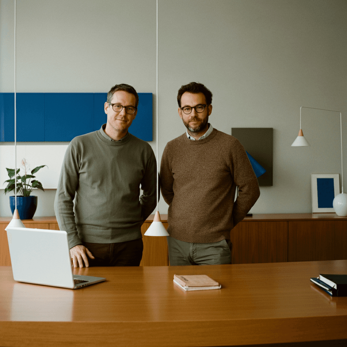 A Close up image of two founders