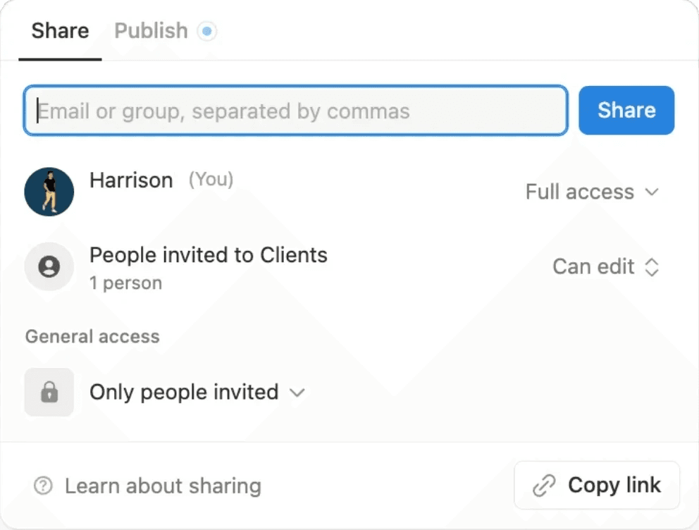 sharing client training programs