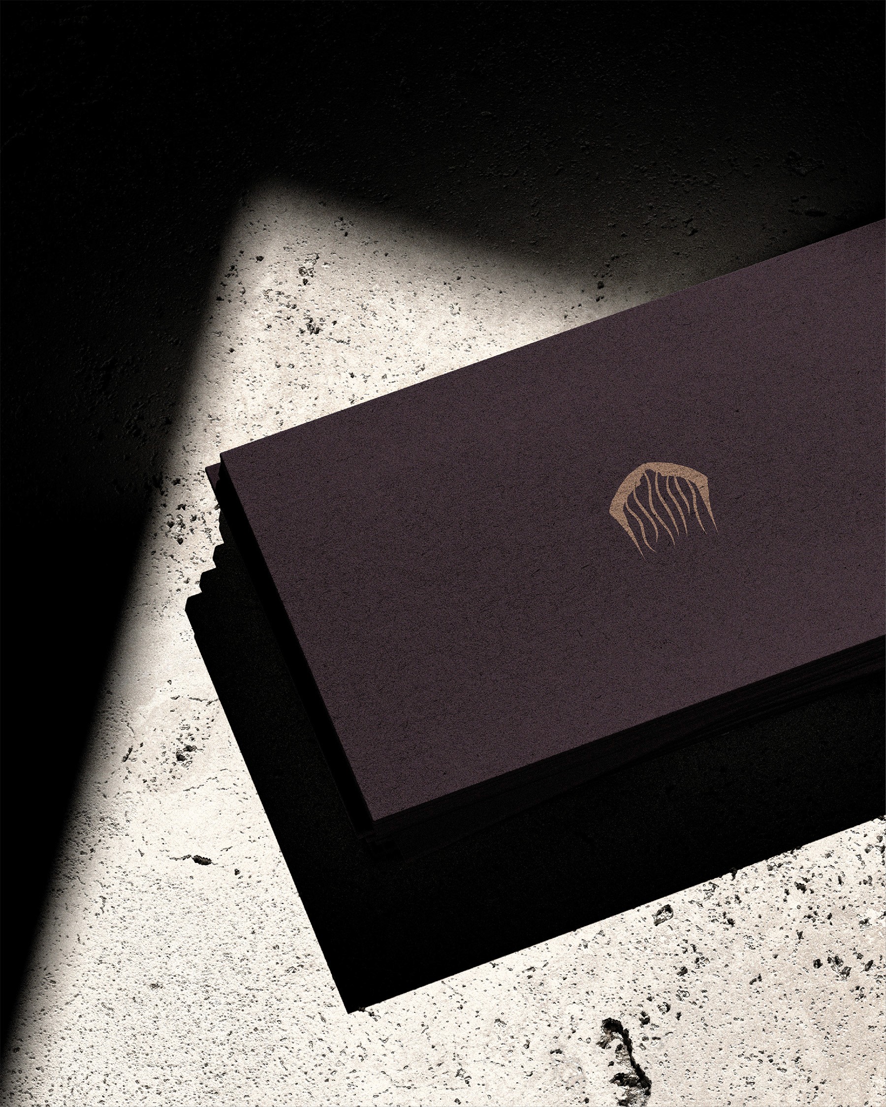 Bongo brand stationery mockup with embossed logo on textured brown cover