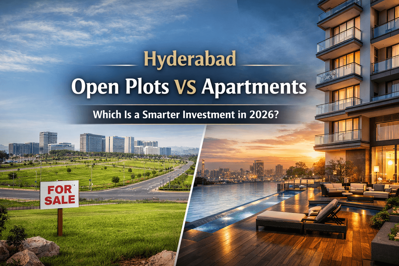 Hyderabad Open Plots vs Apartments: Which Is a Smarter Investment in 2026 blog cover by Charan Group