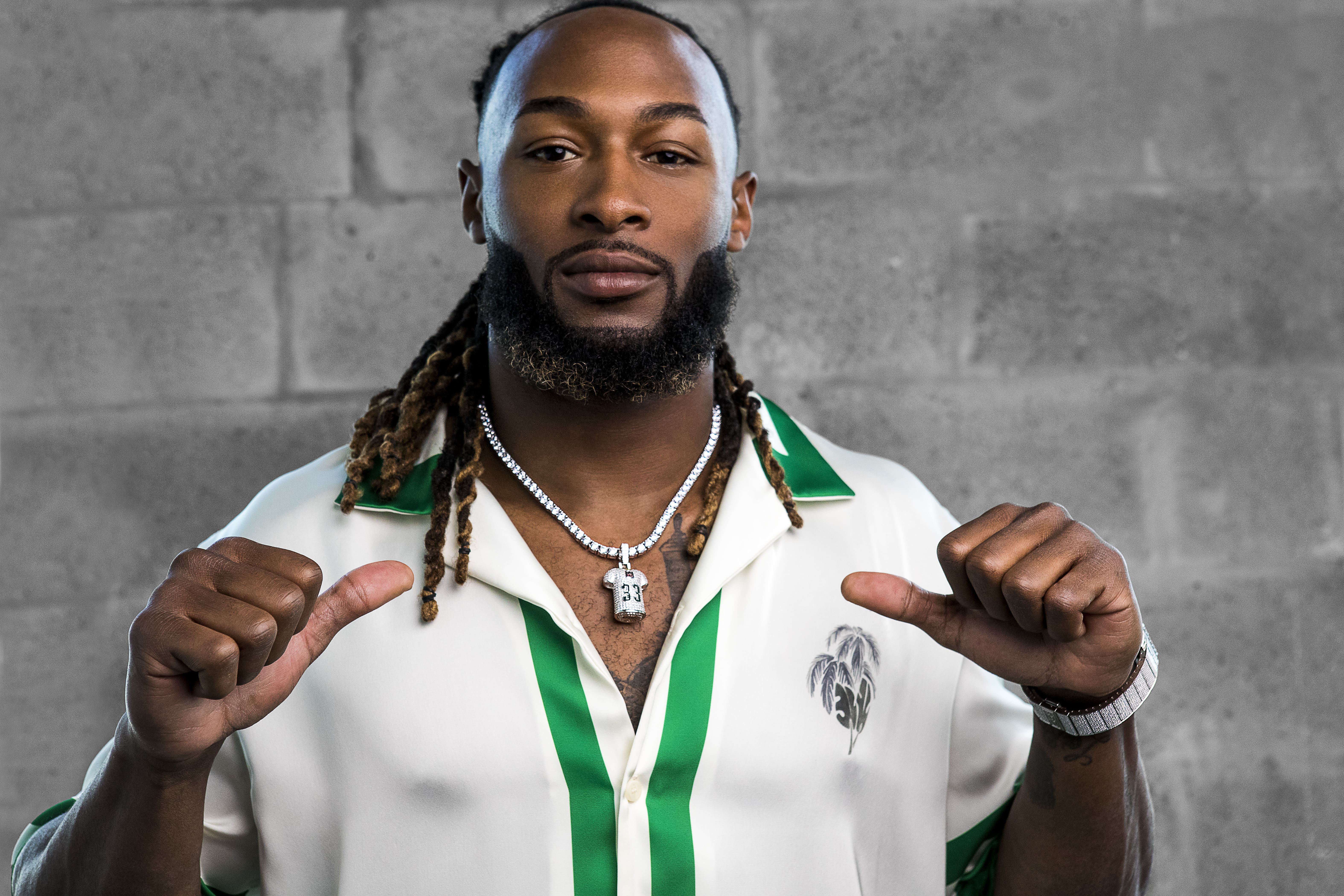 Aaron Jones NFL- Shop Gld styled by miami celebrity fashion stylist Steven Lassalle