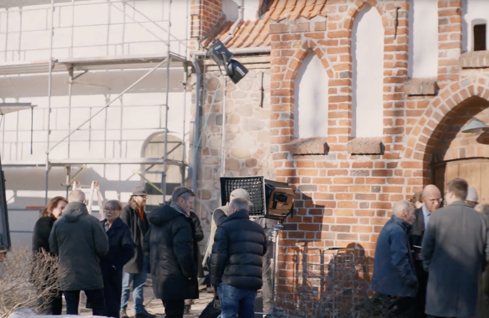 A group of people at a film set