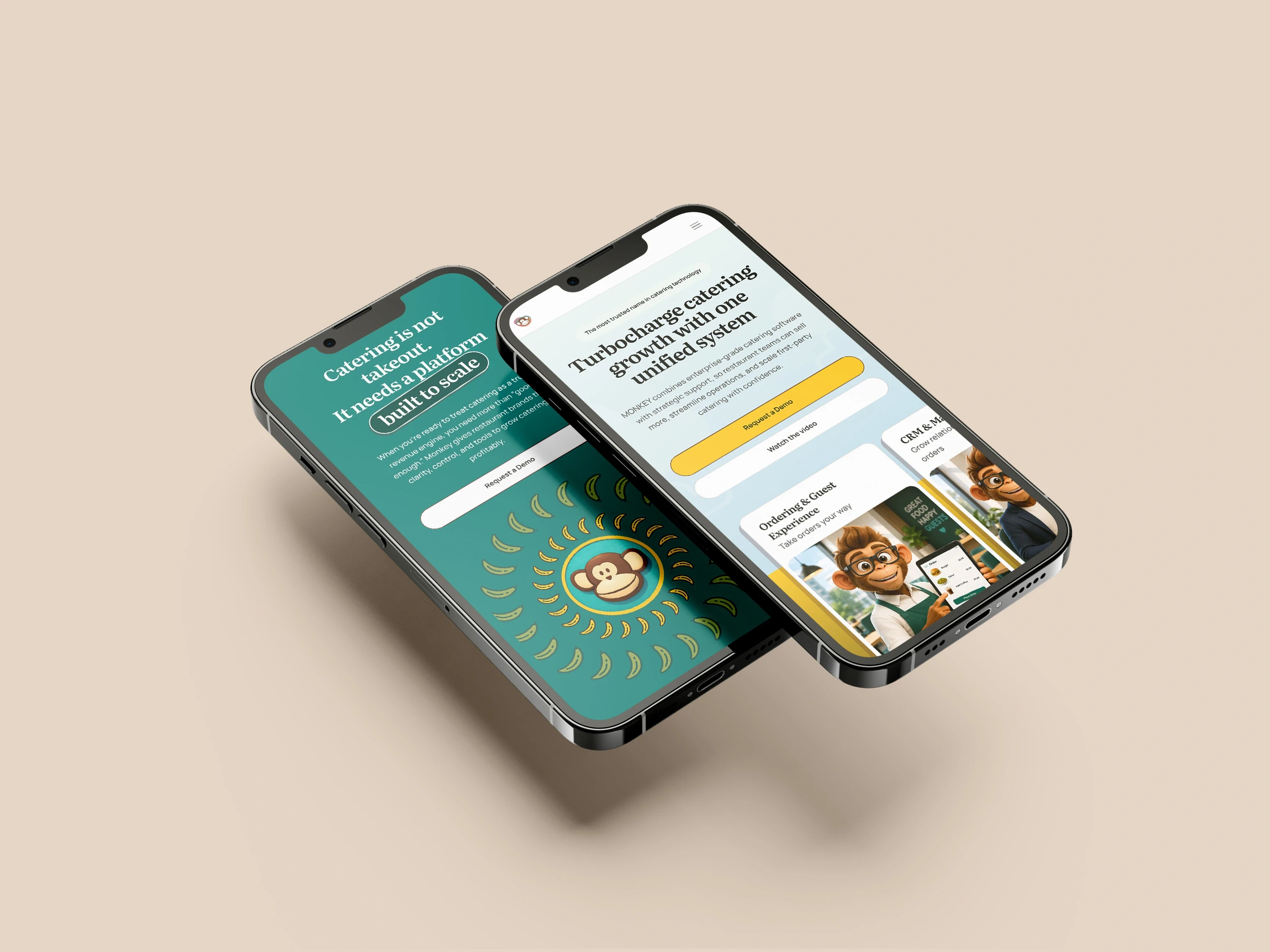 Monkey enterprise catering platform pages