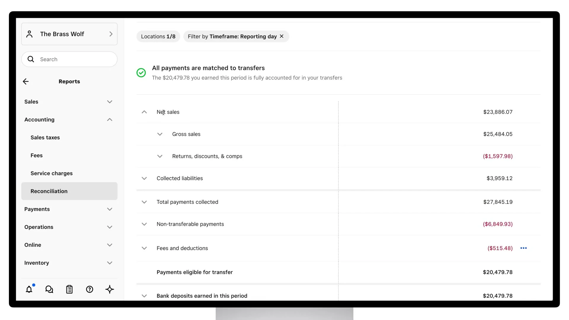 Learn about Square's Reconciliation Report