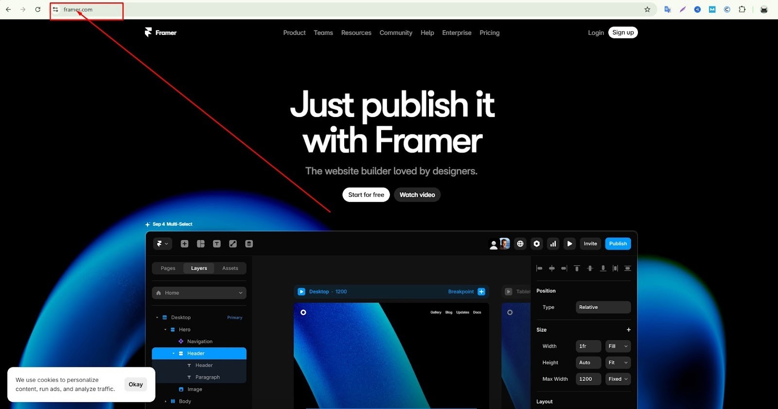 go to framer website