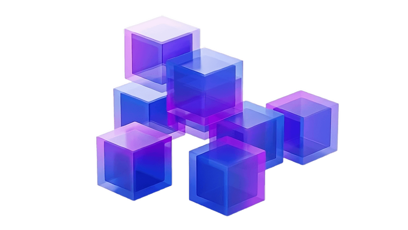 A 3D rendered geometric shape resembling a purple plastic pipe connector with six cylindrical openings arranged symmetrically, showcasing a modern and abstract design.