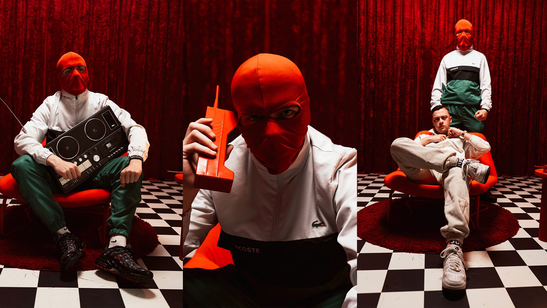 district red rapper with red head