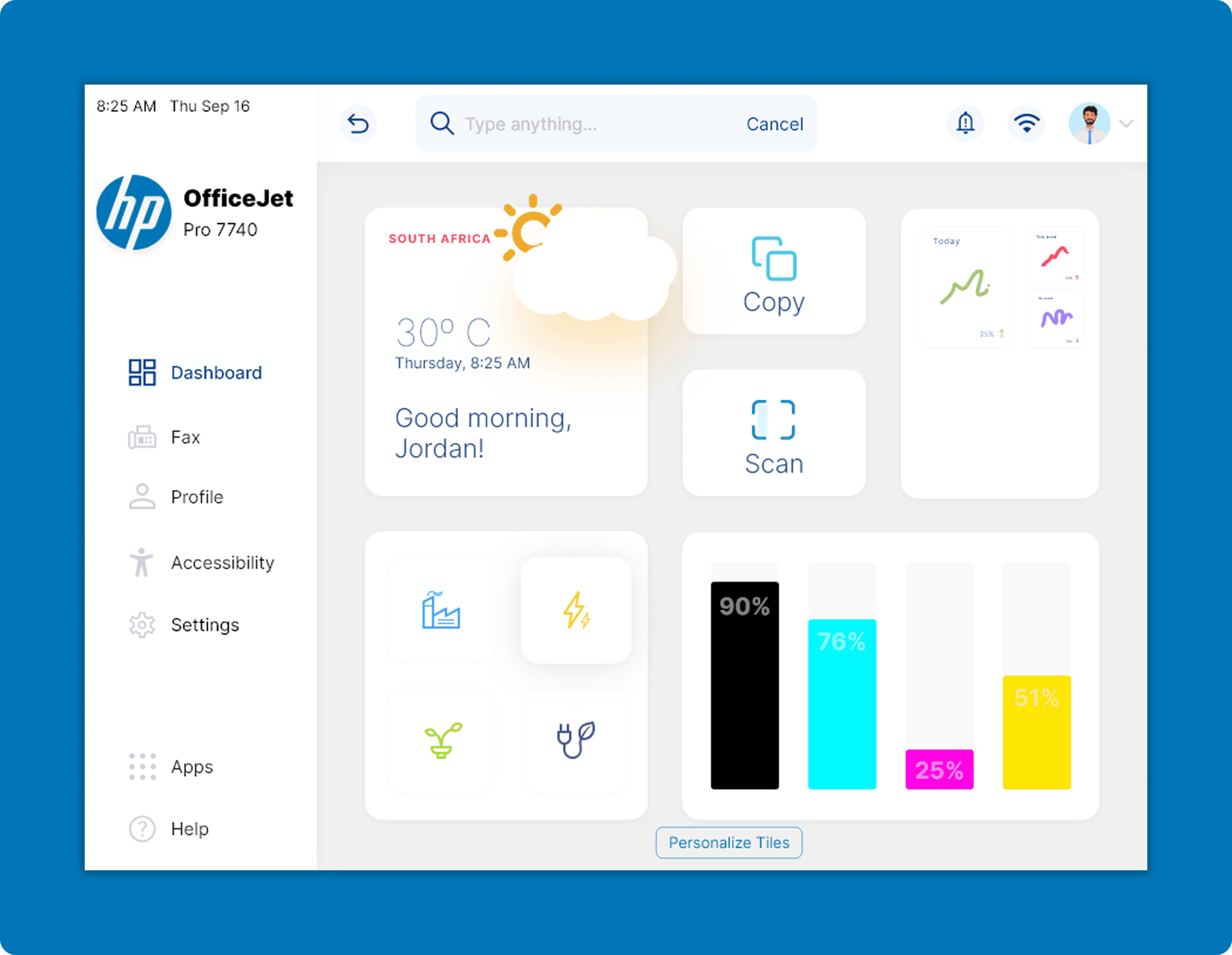 Screen design displayed in a mockup