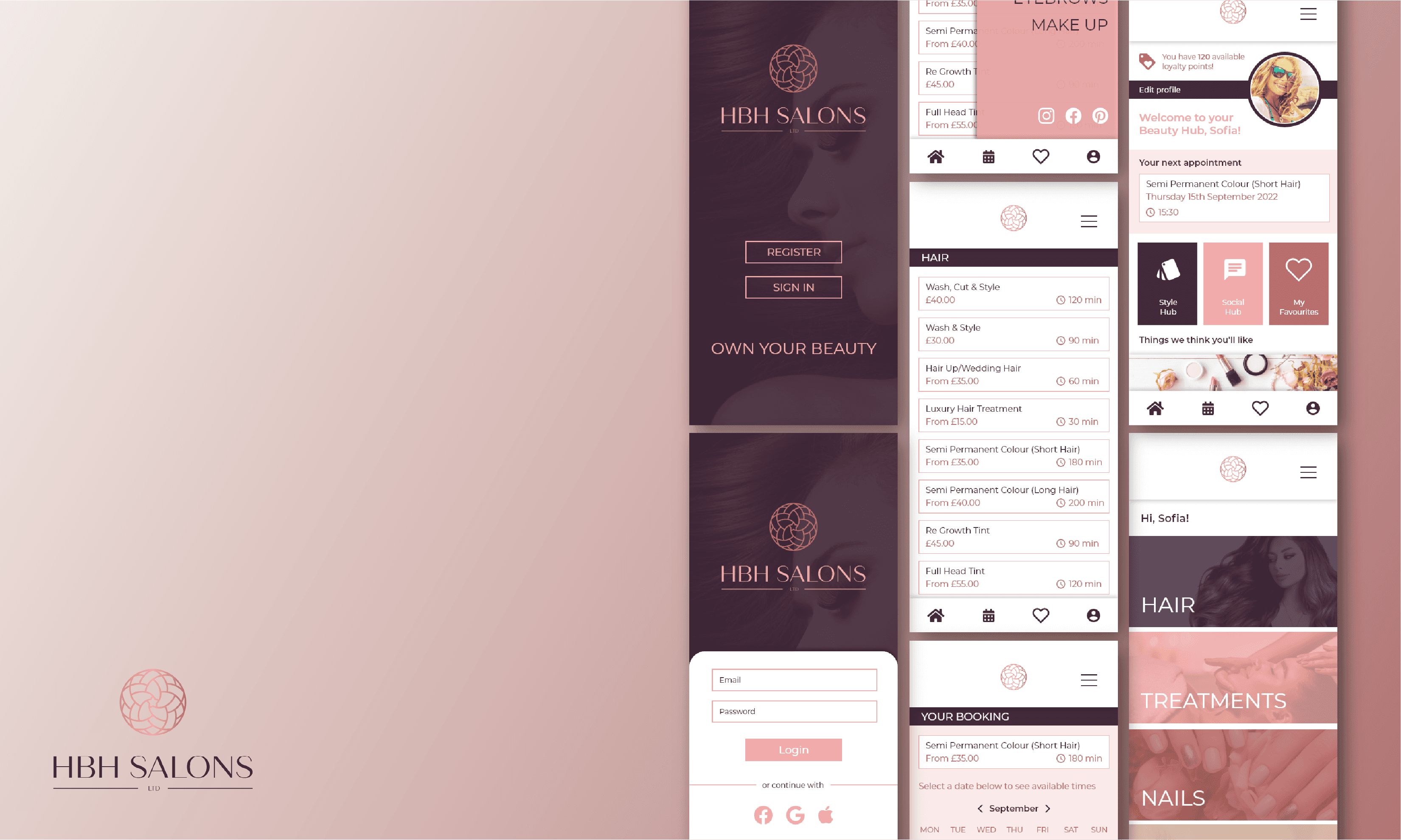 HBH App Screen Layouts