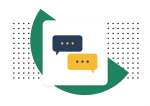 User interviews icon with two speech bubbles