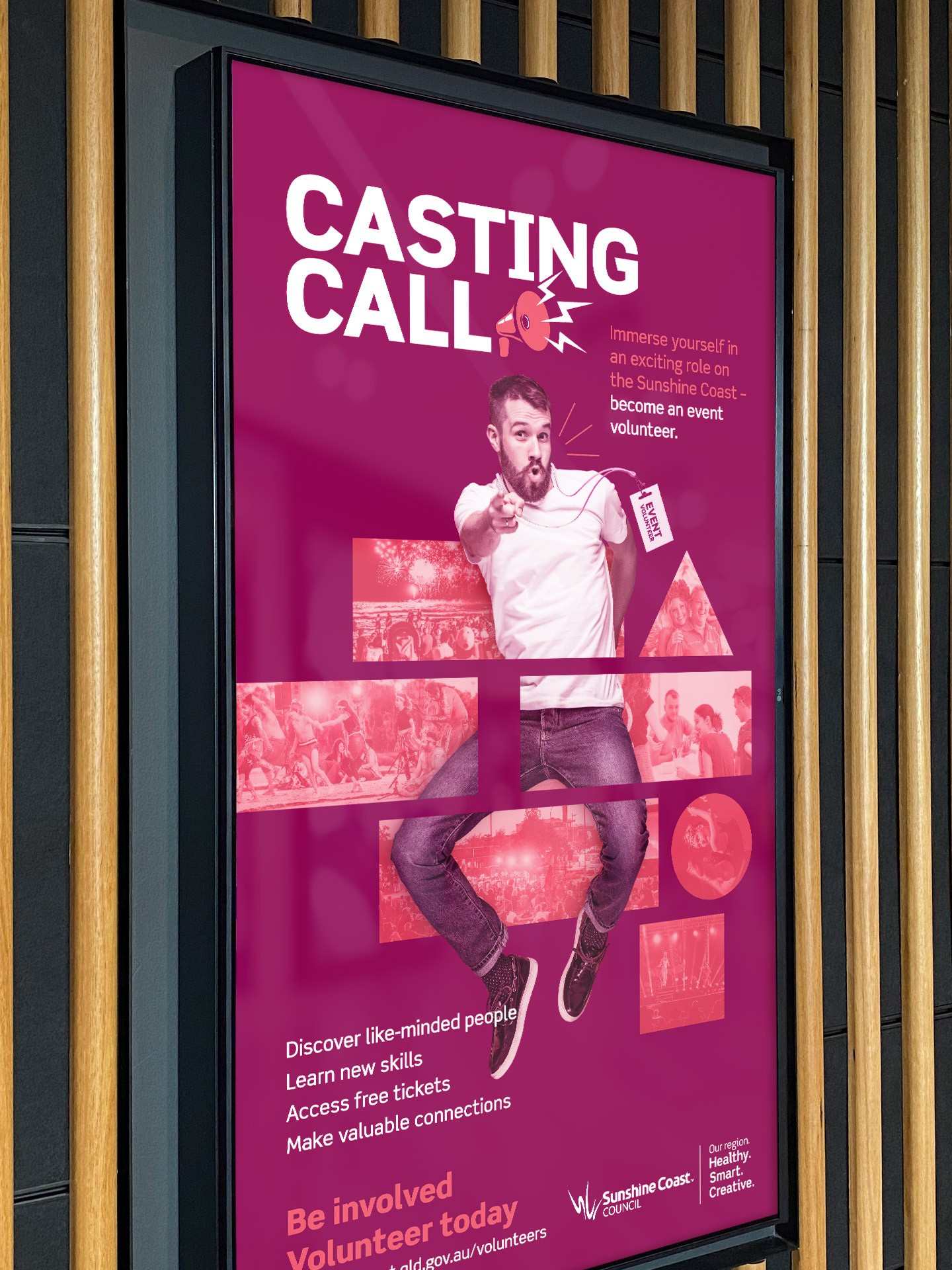Events volunteer motion poster example