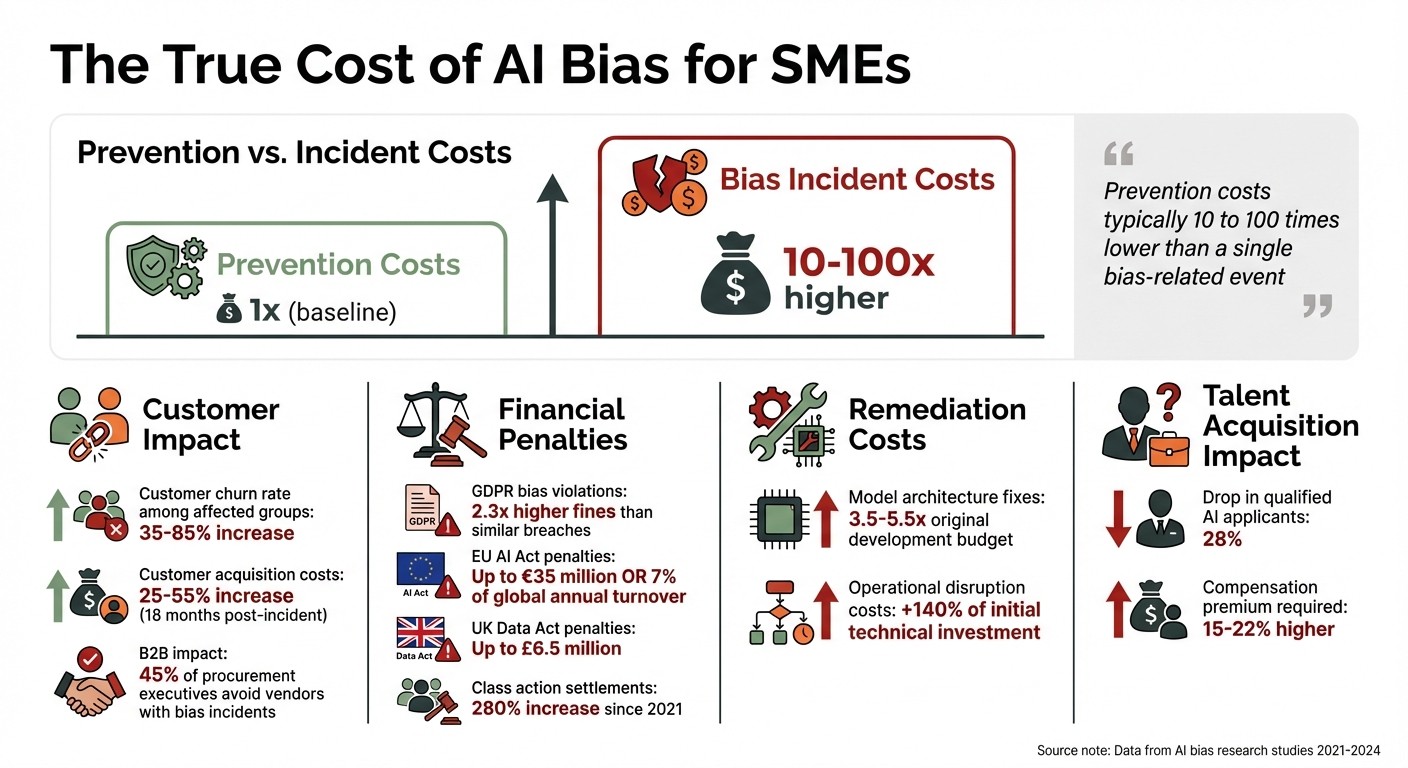 AI Bias Impact on SMEs: Financial Costs and Business Consequences