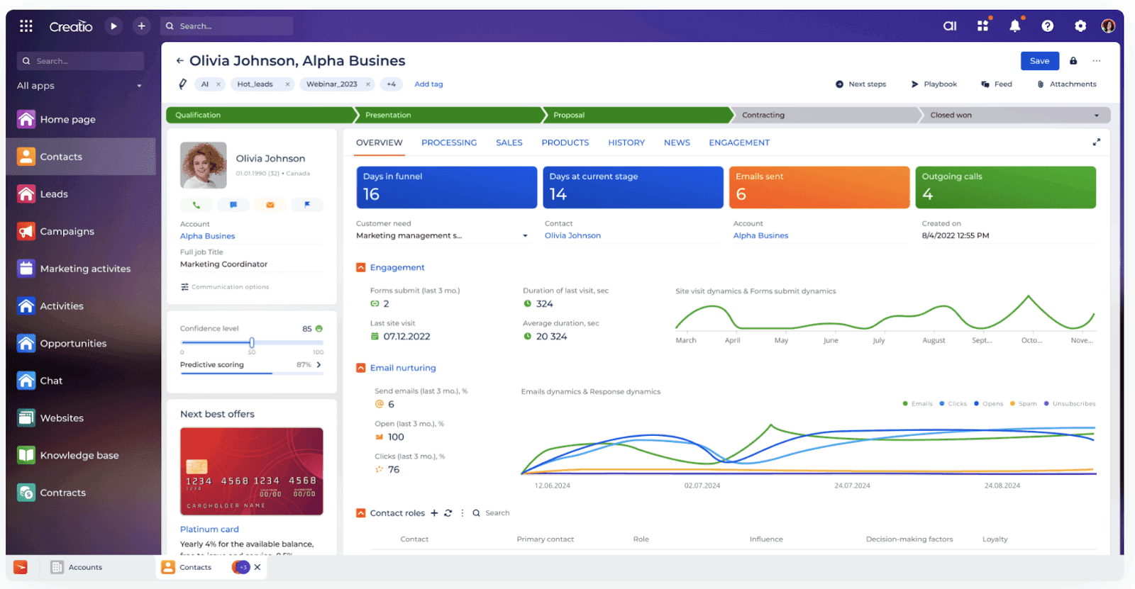 Creatio working space overview&nbsp;
