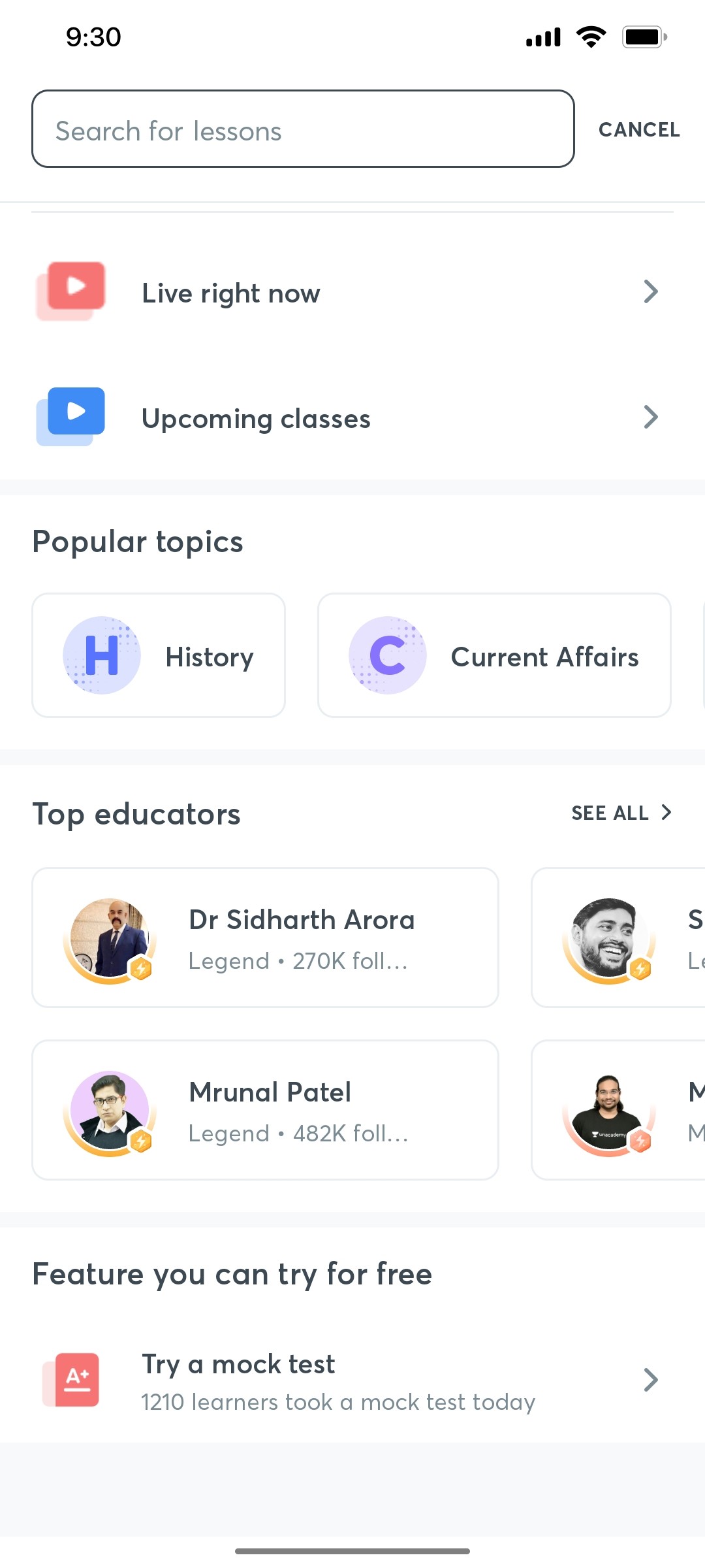 Unacademy Searchs