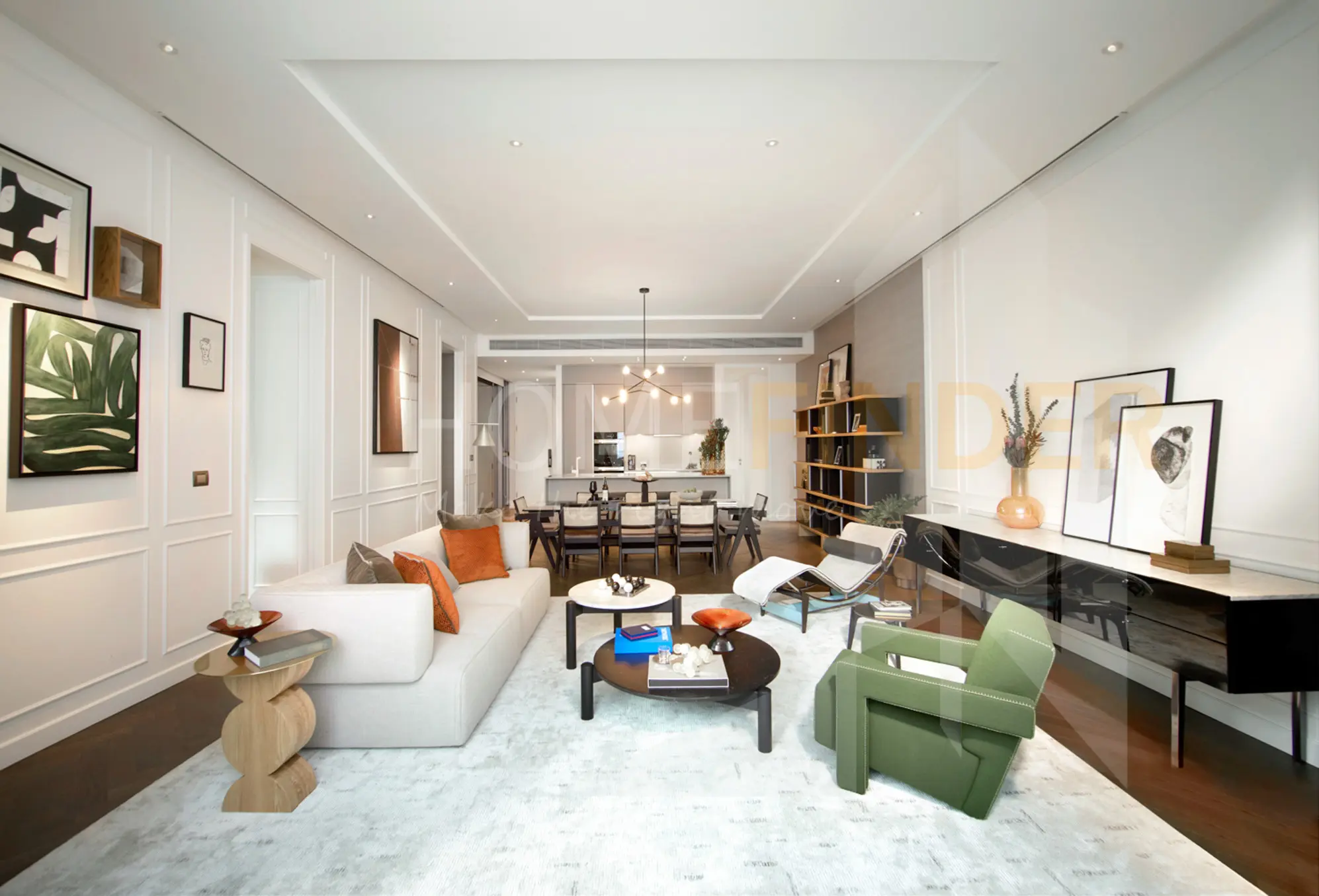 Living room in a four-bedroom residence at Dusit Residences Bangkok