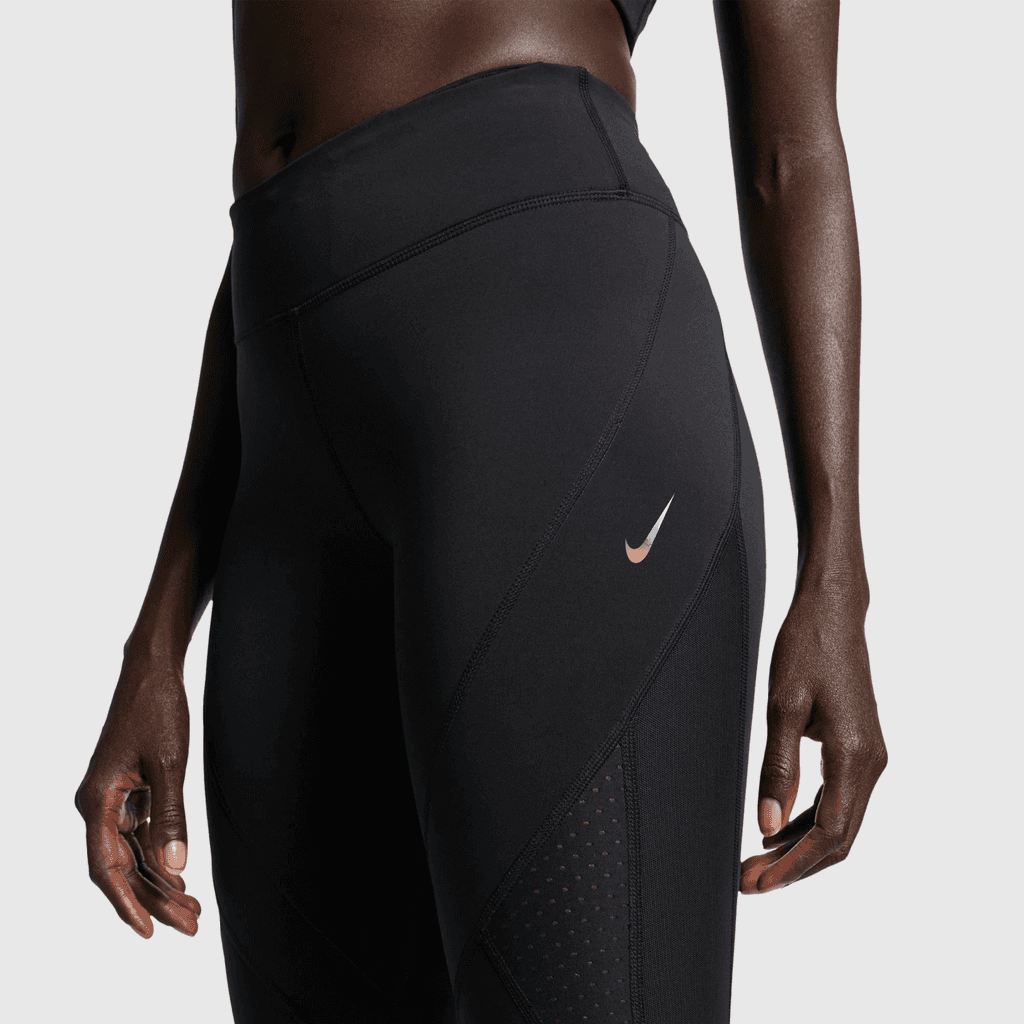 Nike athletic leggings product design with rose gold Swoosh detail, by Michael Novia