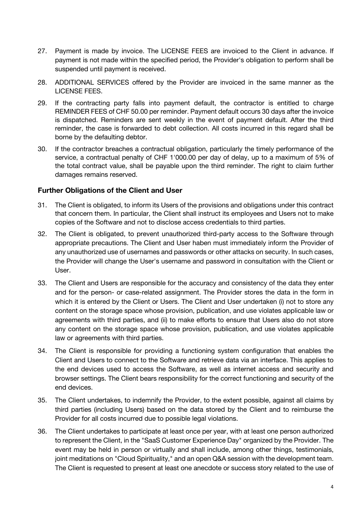 Software Contract, page 4 of 8