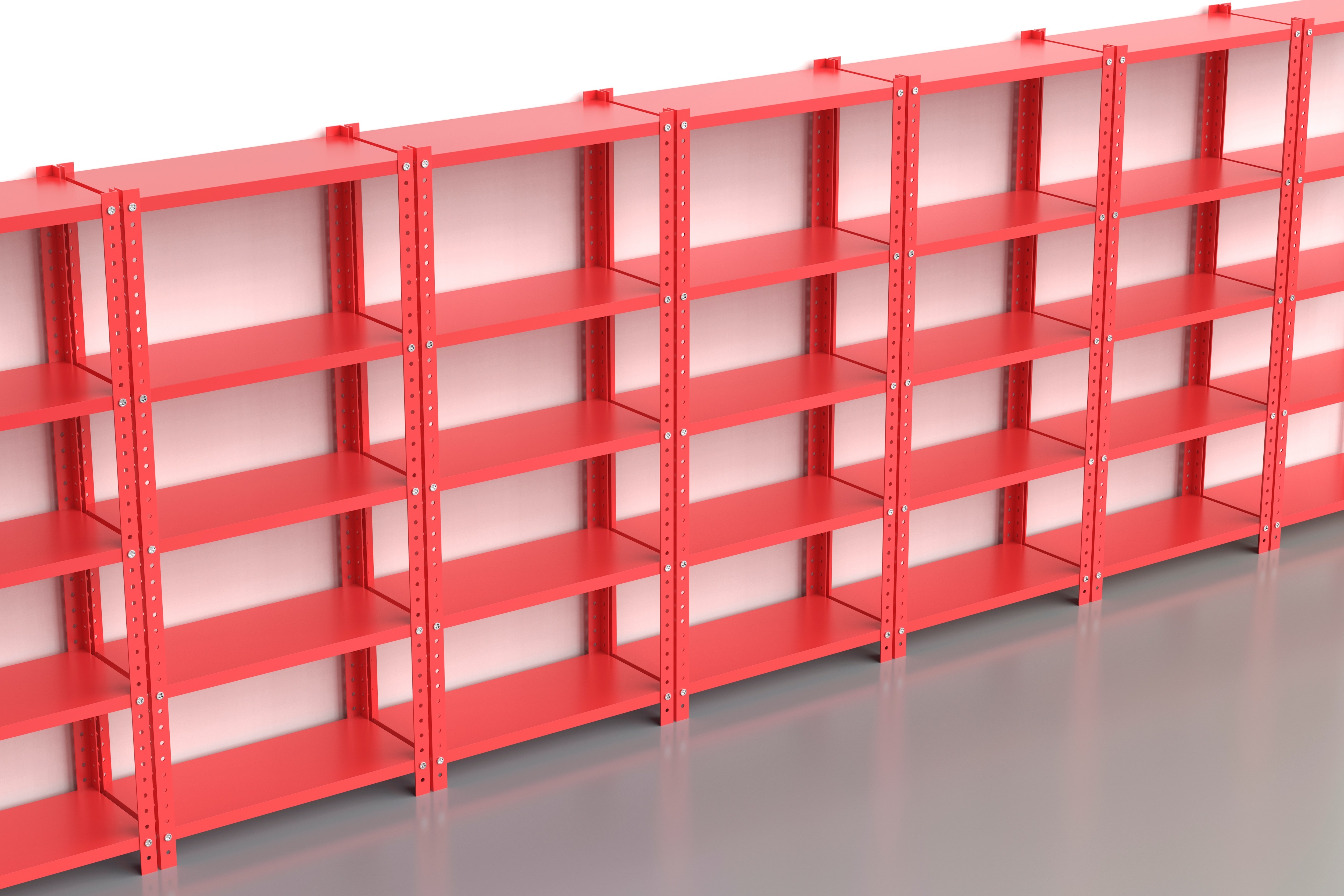 An empty and spacious warehouse storage shelving units by ARENA Storage