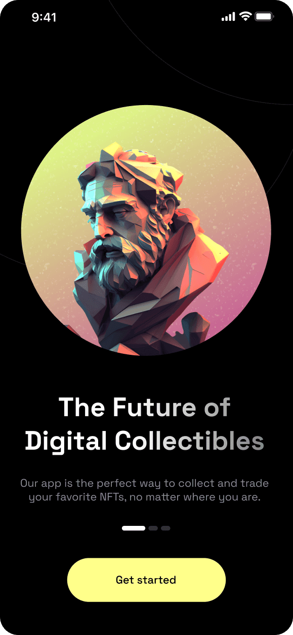 Statue head image in warm colors