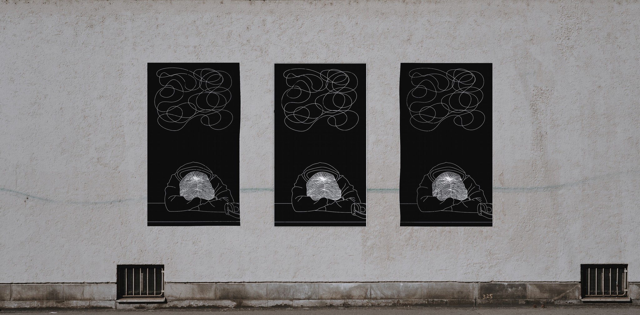 3 mockups showing the poster