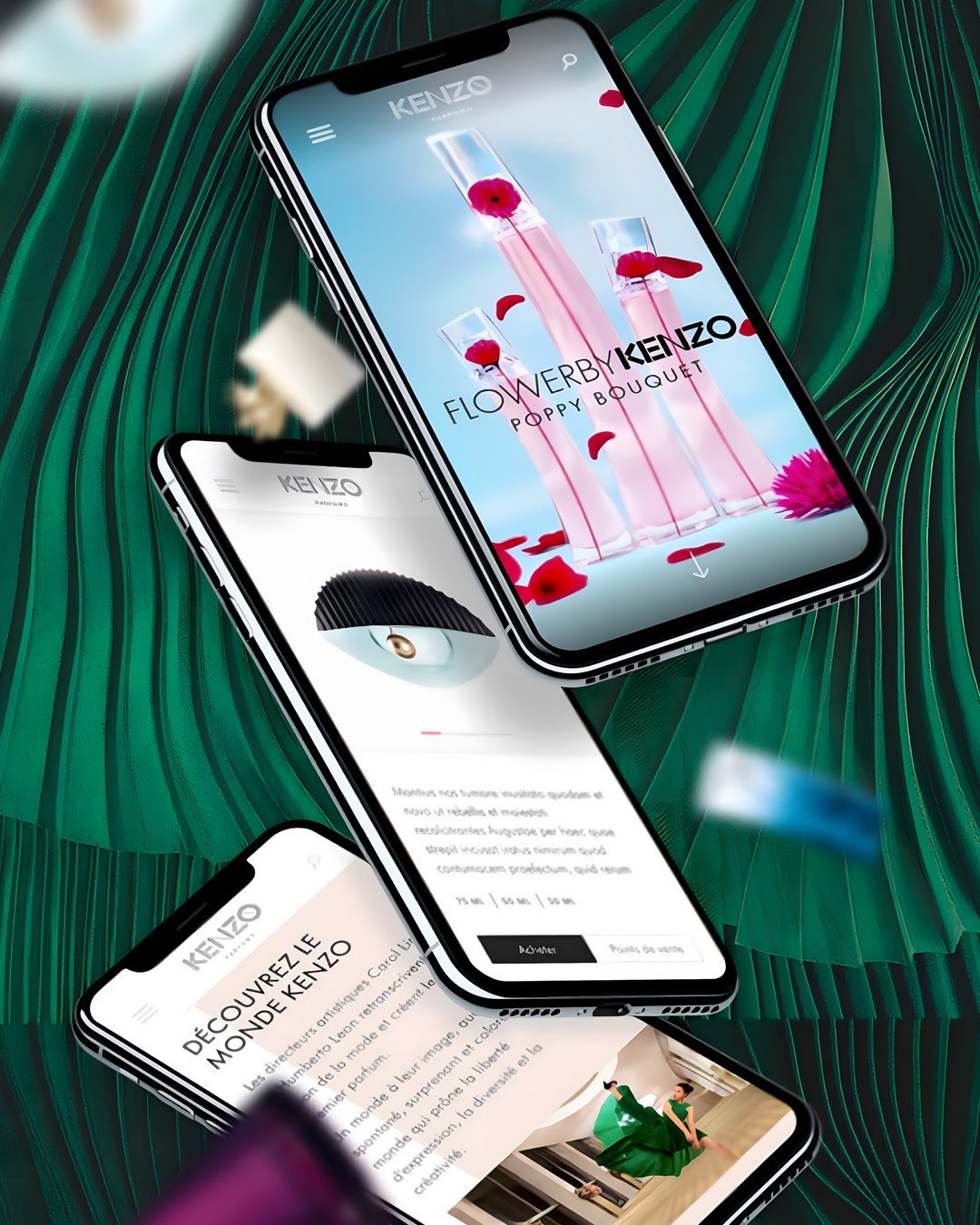 Streetside billboard with flyposters of the Batch.Works brand and illustrations