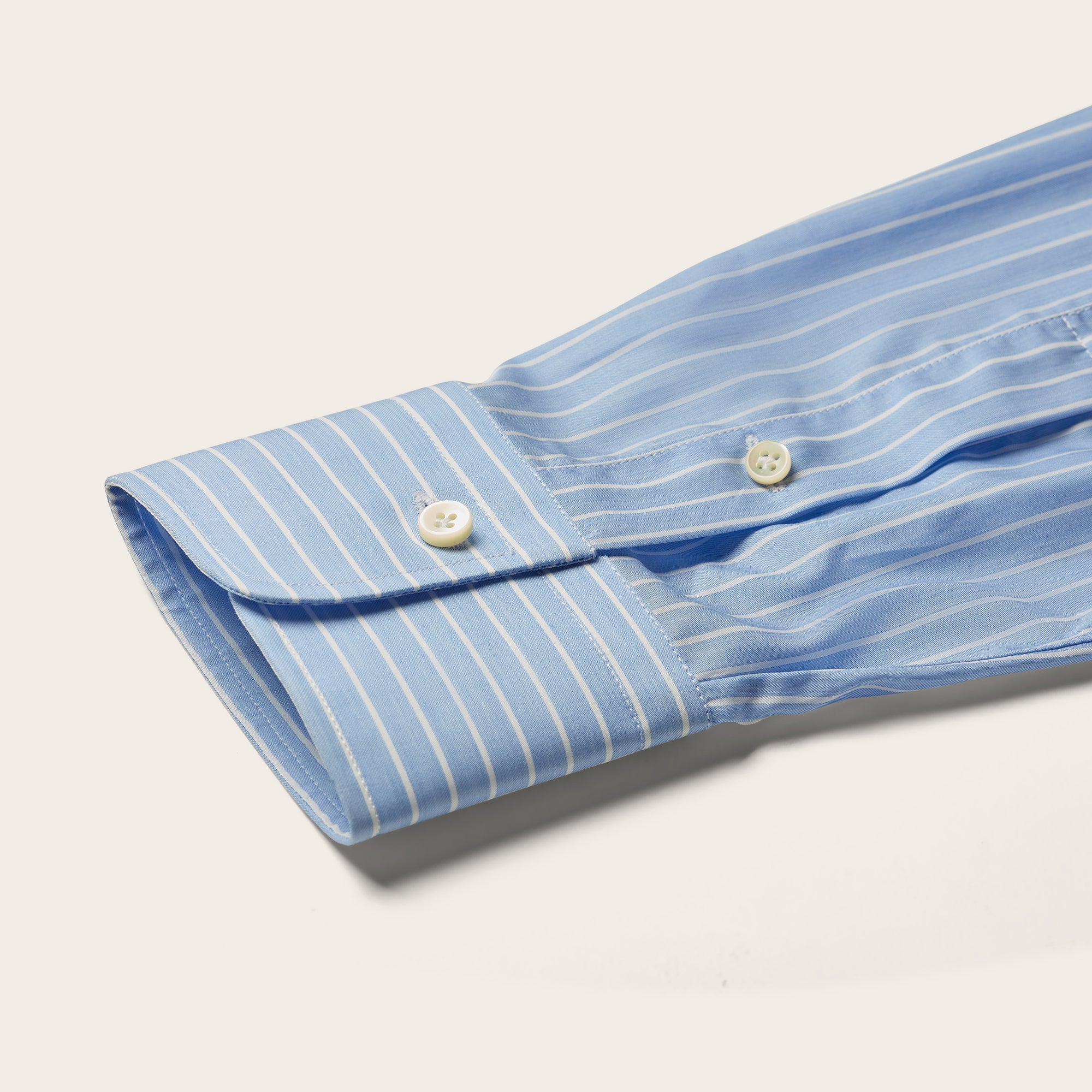 Adda River Thick Blue Stripe Shirt - Mandelli UK