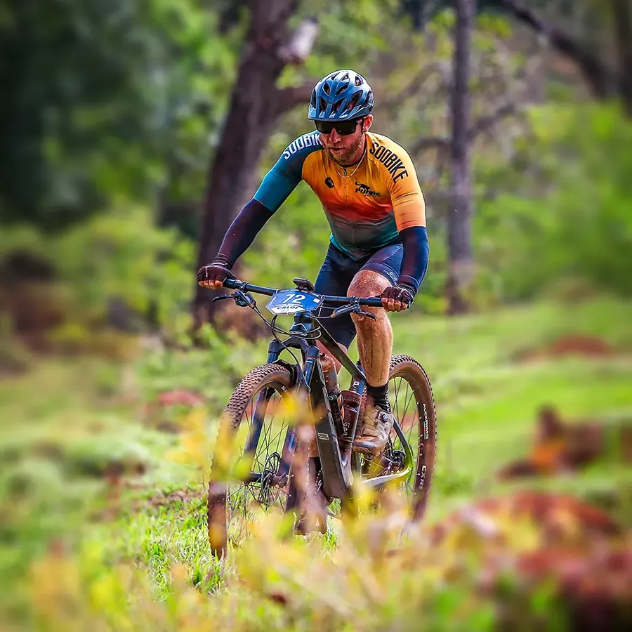 Athlete winning a race