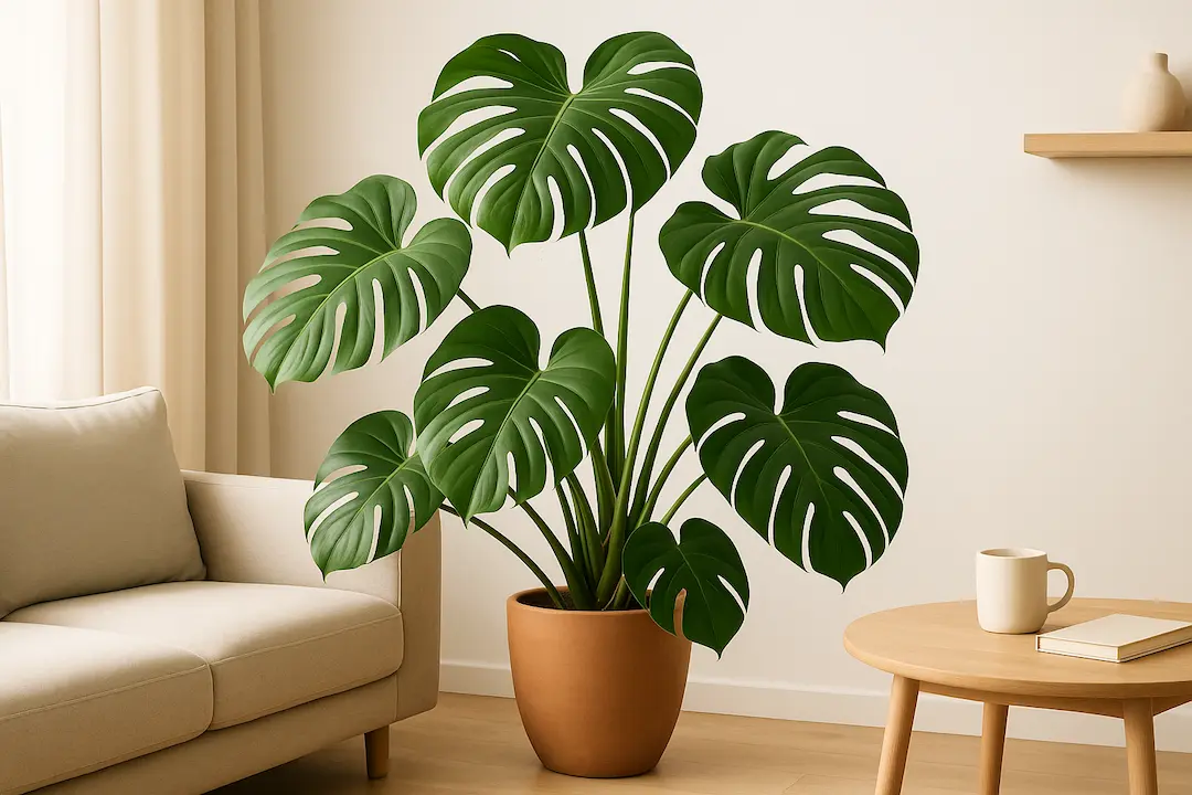Monstera Pflanze im Wohnzimmer