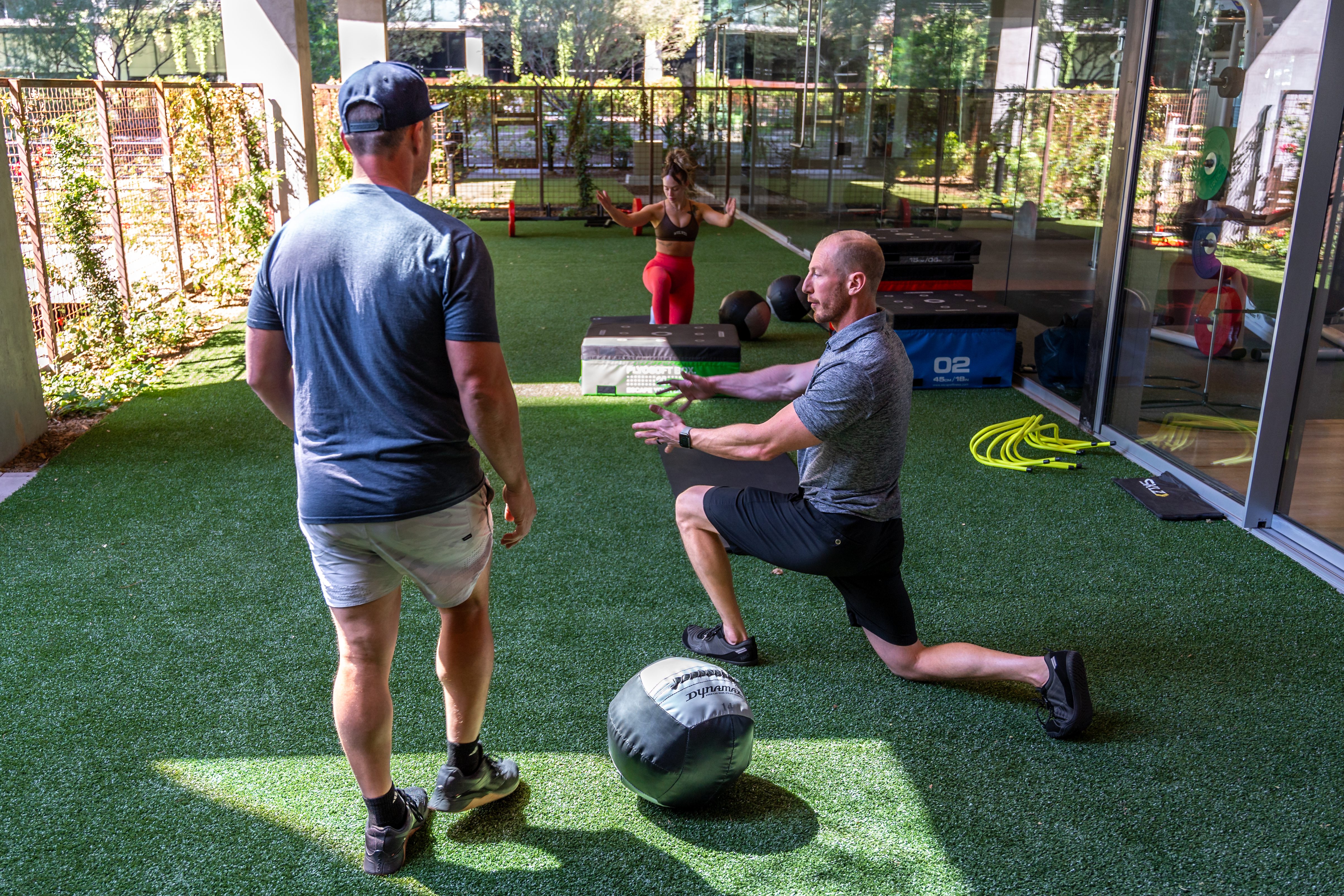 Coach Josh training his client